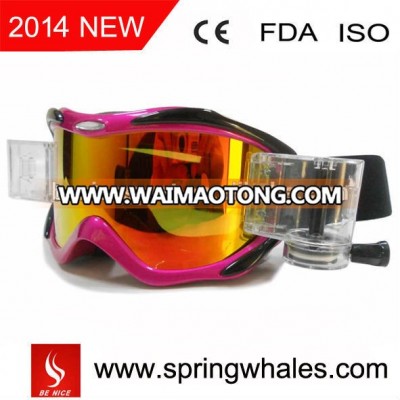 TPU flexible frame motobike goggles with FDA and BSCI approved